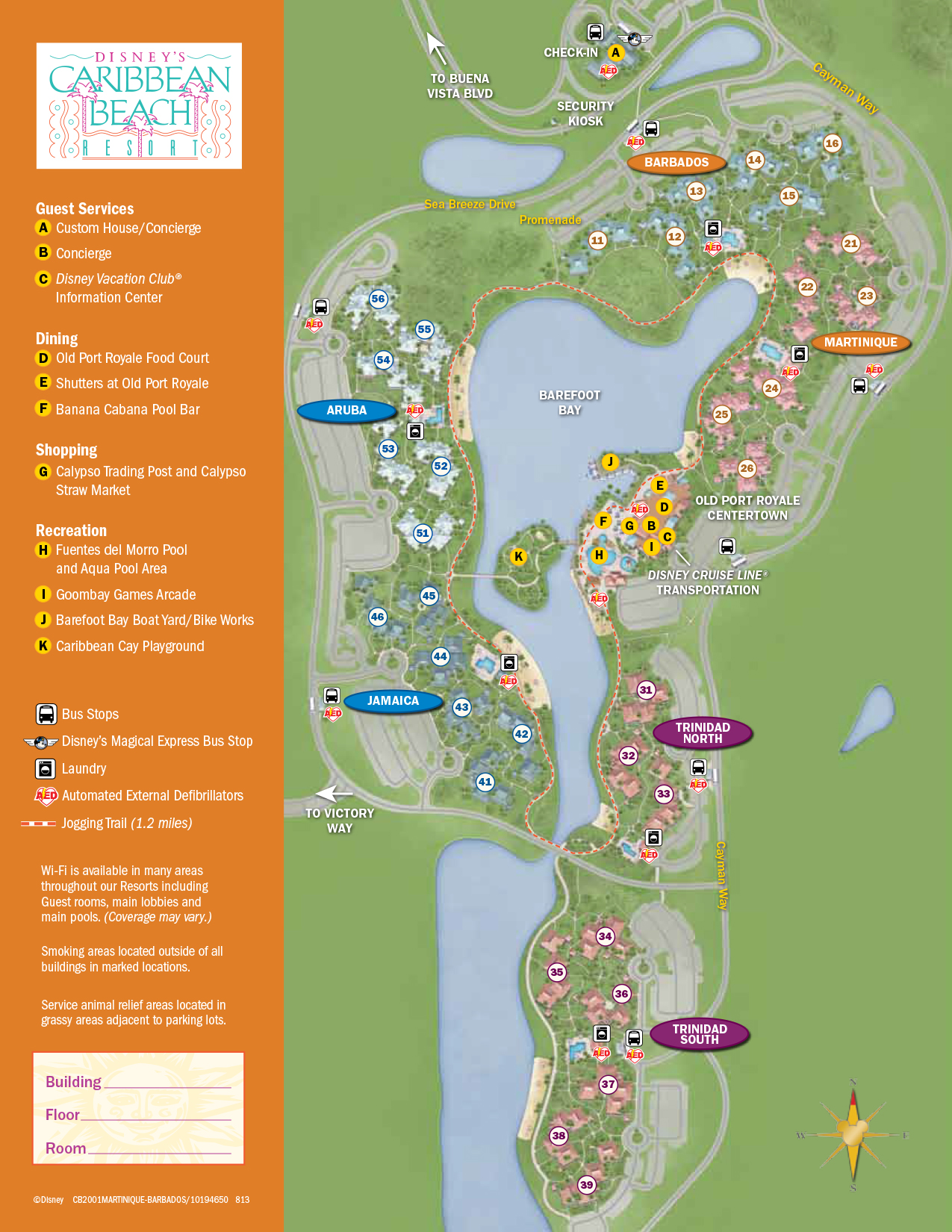 Disney Caribbean Beach Resort Map Beach Map